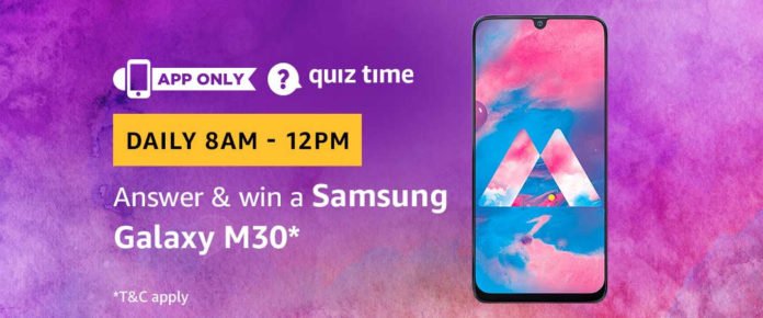 Today's Amazon Quiz Answers - Win Samsung Galaxy M30 Today's Amazon Quiz Answers - Win Samsung Galaxy M30