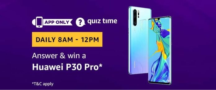 Today's Amazon Quiz Answers - Win Huawei P30 Pro Today's Amazon Quiz Answers - Win Huawei P30 Pro