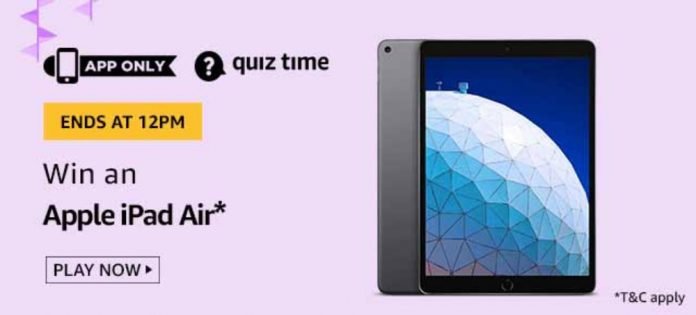 Today's Amazon Quiz Answers [27 Sept 2019] - Win Apple iPad Air