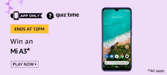 Today's Amazon Quiz Answers - Win Mi A3 Today's Amazon Quiz Answers - Win Mi A3