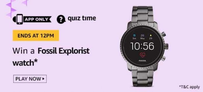Today's Amazon Quiz Answers - Win Fossil Explorist Watch Today's Amazon Quiz Answers - Win Fossil Explorist Watch