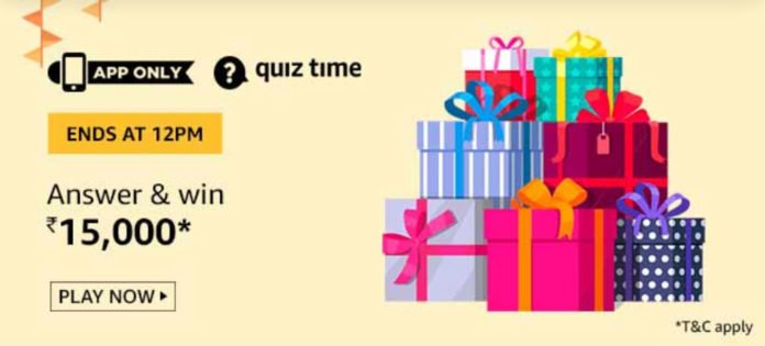 Today's Amazon Quiz Answers - Win Rs.15,000 Today's Amazon Quiz Answers - Win Rs.15,000