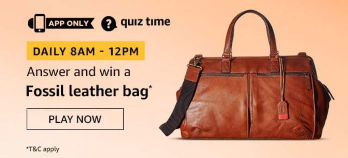 Amazon Daily Quiz Answers [29 Nov 2019] - Win Fossil Leather Bag