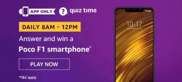 Amazon Daily Quiz Answers [24 Nov 2019] - Win POCO F1 Smartphone