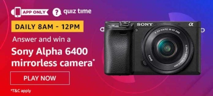 Amazon Daily Quiz Answers [15 Nov 2019] - Win Sony Alpha 6400 Mirrorless Camera