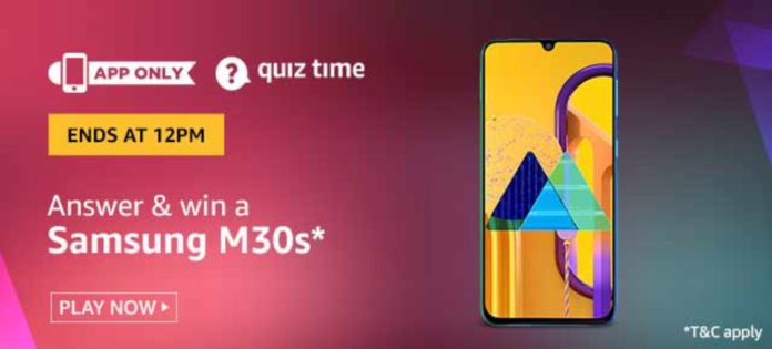 Today's Amazon Quiz Answers [3 Nov 2019] - Win Samsung M30s