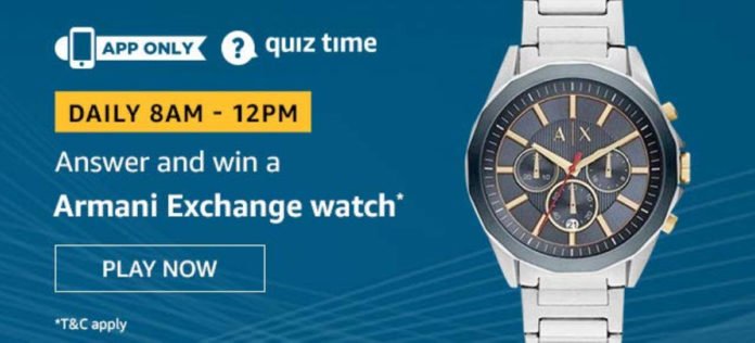 Amazon Daily Quiz Answers [3 Dec 2019] - Win Armani Exchange Watch
