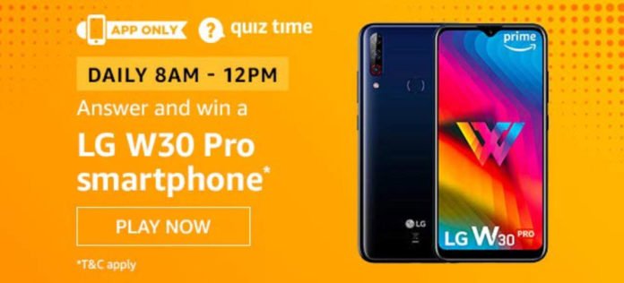 Amazon Quiz Answers [11 Dec 2019] - Win LG W30 Pro