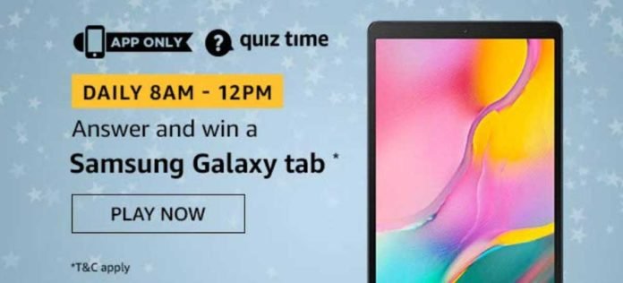 Amazon Quiz Answers [24 Dec 2019] - Win Samsung Galaxy Tab