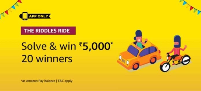 Amazon Riddles Rides Quiz Answers - Win Rs.5000 [27 Dec 2019 to 21 Jan 2020]
