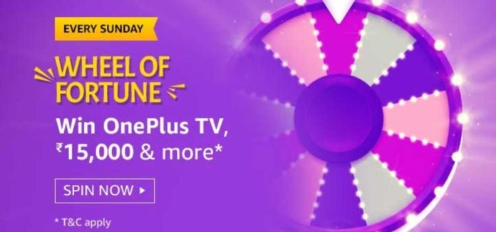 Amazon Wheel Of Fortune Spin And Win - OnePlus TV And More (22 Dec 2019)
