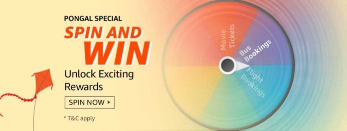 Amazon Pongal Spin And Win -Amazon Pay Offers (11-25 Jan 2020)