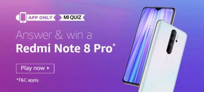 Amazon MI Quiz Answers - Win Redmi Note 8 Pro [Till 30 Jan 2020]