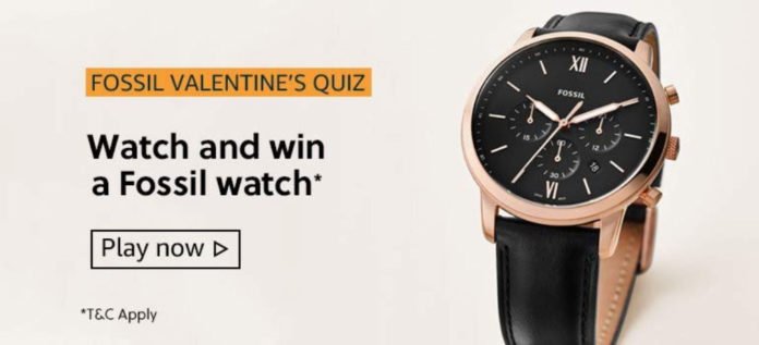 Amazon Fossil Valentine's Quiz Answers - Win A Fossil Watch [3-15 Feb 2020]