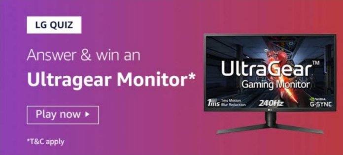 Amazon LG Quiz Answers - Win LG Ultragear Monitor [Till 10 Mar 2020]
