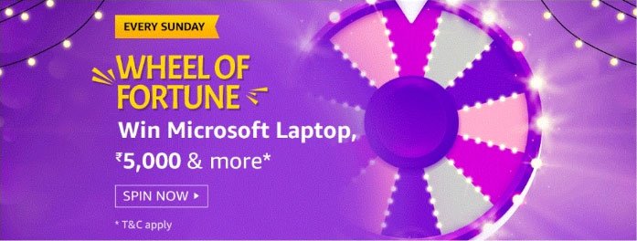 Amazon Wheel Of Fortune Spin And Win - Microsoft Laptop Amazon Wheel Of Fortune Spin And Win - Microsoft Laptop