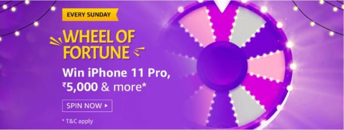 Amazon Wheel Of Fortune Spin And Win - iPhone 11 Pro (2 Feb 2020) Amazon Wheel Of Fortune Spin And Win - iPhone 11 Pro (2 Feb 2020)