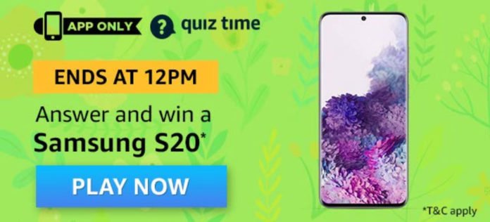 Amazon Daily Quiz Answers - Win Samsung S20 Amazon Daily Quiz Answers - Win Samsung S20
