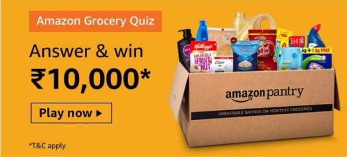 Amazon Pantry Grocery Quiz Answers - Win Rs.10,000 Amazon Pantry Grocery Quiz Answers - Win Rs.10,000