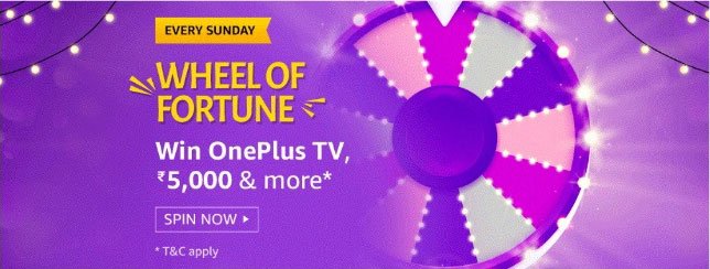 Amazon Wheel Of Fortune Spin And Win - OnePlus TV And More Amazon Wheel Of Fortune Spin And Win - OnePlus TV And More