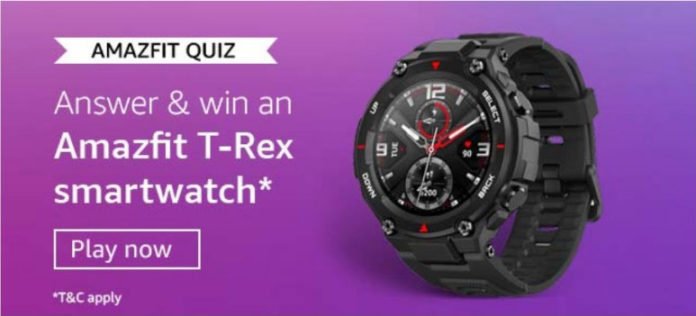 Amazfit Quiz Answers - Win T-Rex Smartwatch Amazfit Quiz Answers - Win T-Rex Smartwatch