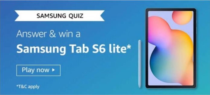 Amazon Samsung Quiz Answers - Win Samsung Tab S6 Lite