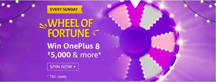 Amazon Wheel Of Fortune Spin And Win - OnePlus 8 And More Amazon Wheel Of Fortune Spin And Win - OnePlus 8 And More