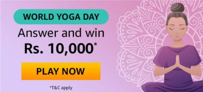 Amazon World Yoga Day Quiz Answers - Win Rs.10,000 Amazon World Yoga Day Quiz Answers - Win Rs.10,000