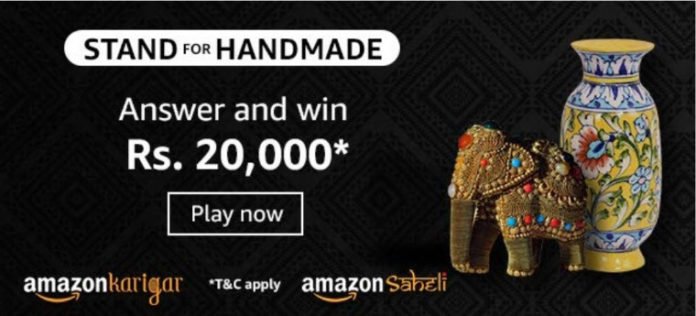 Amazon Stand For Handmade Quiz Answers - Win Rs.20,000 Amazon Stand For Handmade Quiz Answers - Win Rs.20,000