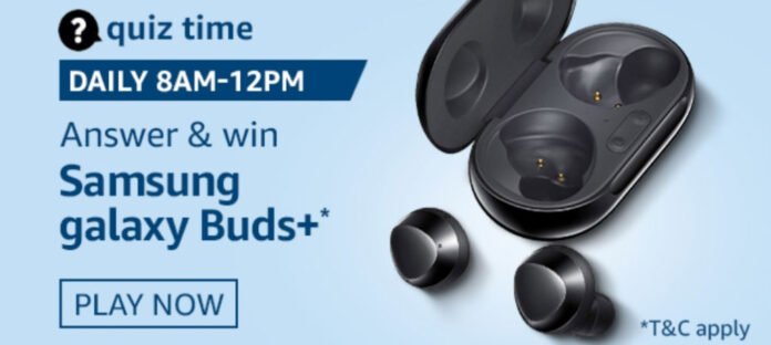 Amazon Quiz Answers 28 August 2020 - Win Samsung Galaxy Buds+