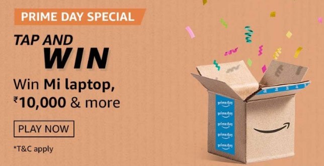 Amazon Prime Day Special Tap And Win - Mi Laptop Amazon Prime Day Special Tap And Win - Mi Laptop