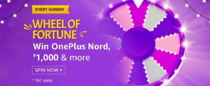 Amazon-Wheel-Of-Fortune-OnePlus-Nord Wheel Of Fortune OnePlus Nord - Amazon Spin And Win