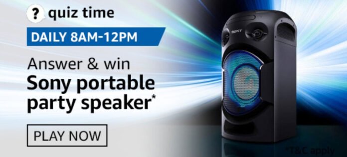 Amazon Quiz Answers - Win Sony Portable Party Speaker Amazon Quiz Answers - Win Sony Portable Party Speaker