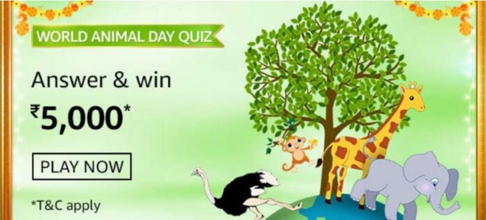 Amazon World Animal Day Quiz Answers - Win Reward ₹5000 Amazon World Animal Day Quiz Answers - Win Reward ₹5000