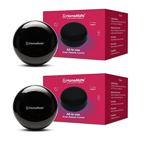 HomeMate® Wi-Fi Smart IR Control Hub (Pack of 2) | HomeMate® Wi-Fi Smart IR Control Hub (Pack of 2) | Smart Air Conditioner Remote | Compatible With Alexa, Google Home | All In One Infrared Remote For Smart Home | Black