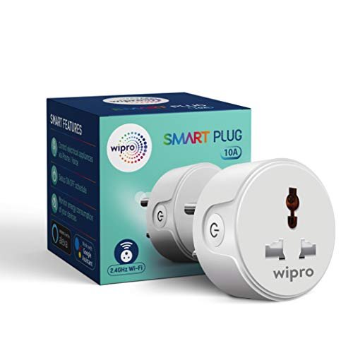 Wipro 10A smart plug with Energy monitoring- Suitable for small Wipro 10A smart plug with Energy monitoring- Suitable for small appliances like TVs, Electric Kettle, Mobile and Laptop Chargers (Works with Alexa and Google Assistant)