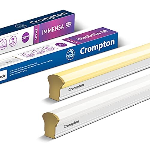 Crompton Immensa Smart Batten 20 Watt IOT Wi-Fi Enabled LED Batten (White Tunable and Dimmable, Compatible with Alexa and Google Assistant) - Pack of 2 (LDIMN20-Wifi)