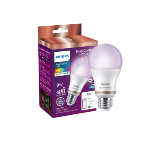 Philips Wiz Smart WI-Fi LED Bulb E27 9-Watt, 16 Million colors , Compatible with Amazon Alexa and Google Assistant, Pack of 1