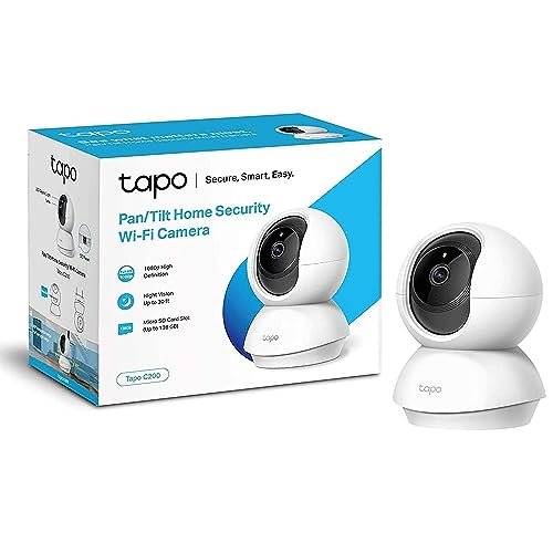 TP-Link Tapo 360° 2MP 1080p Full HD Pan/Tilt Home Security TP-Link Tapo 360° 2MP 1080p Full HD Pan/Tilt Home Security Wi-Fi Smart Camera| Alexa Enabled| 2-Way Audio| Night Vision| Motion Detection| Sound and Light Alarm| Indoor CCTV (Tapo C200) White