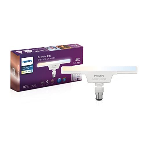 PHILIPS Smart Wi-Fi LED T-Bulb 10-Watt WiZ Connected (Pack of 1) (Shades of White + Tunable + Dimmable + Pre-Set Modes) (Compatible with Amazon Alexa and Google Assistant, B22D)