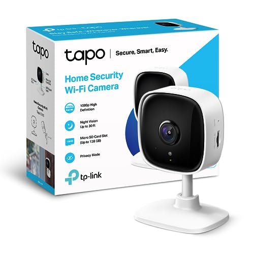 TP-Link Tapo 2MP 1080p Full HD Home Security Wi-Fi Smart TP-Link Tapo 2MP 1080p Full HD Home Security Wi-Fi Smart Camera| Alexa Enabled| 2-Way Audio| Night Vision| Motion Detection| Sound and Light Alarm| Indoor CCTV (Tapo C100) White