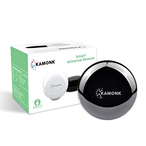 KAMONK Smart Universal Remote, Wi-Fi Enabled, control any IR controlled KAMONK Smart Universal Remote, Wi-Fi Enabled, control any IR controlled device such as AC, TV Music System Compatible with Amazon Alexa and Google Assistant, Add shortcuts to Siri & Kamonk App (Black)