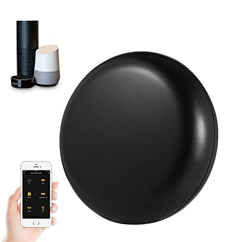 Jenix Smart Home Automation I Wi-Fi Smart IR Control Hub Jenix Smart Home Automation I Wi-Fi Smart IR Control Hub | Smart Air Conditioner Remote | Compatible with Alexa, Google Home | All in One Infrared Remote for Smart Home | Black