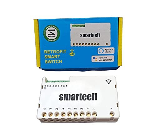 Smarteefi WiFi 8 Node Smart Switch, Retrofit Smart Switch for Smarteefi WiFi 8 Node Smart Switch, Retrofit Smart Switch for Home Automation, Works with existing switches, No hub required, Compatible with Alexa and Google Home (8 Node)