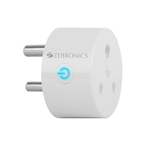 Zebronics ZEB-SP116, smart Wi-Fi plug compatible with google assistant & alexa, supports upto 16A and comes with a dedicated APP that features Scheduled Control and energy monitoring.