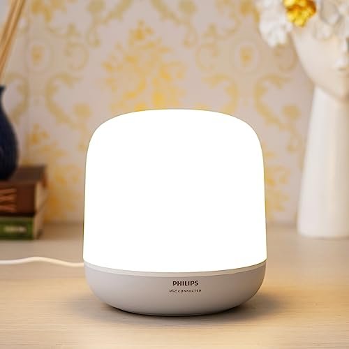 PHILIPS Wiz Connected Hero Multicolor Bedside Light for Home | Color Changing Wi-Fi Table Lamp | 9-Watt, 16 Million Colors, Plastic