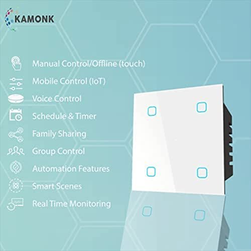 1697787698 62 Kamonk Smart Touch Switch 4 Gang Wi Fi Enabled No Additional