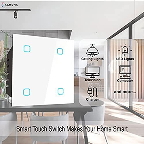 1697787699 379 Kamonk Smart Touch Switch 4 Gang Wi Fi Enabled No Additional