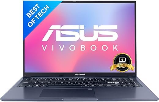 ASUS [SmartChoice] Vivobook 16X (2022), 16-inch (40.64 cms) WUXGA, AMD Ryzen 5 5600H, Thin and Light Laptop (8GB/512GB SSD/Integrated Graphics/Win 11/Office 2021/Quiet Blue/1.8 kg), M1603QA-MB502WS