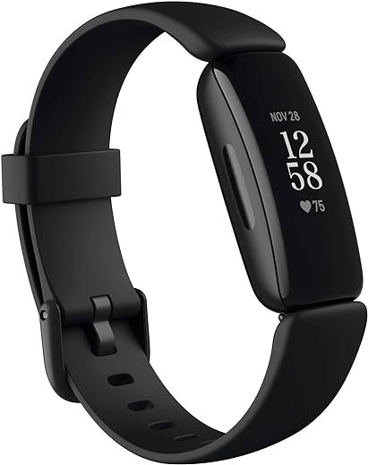 Fitbit Inspire 2 Health & Fitness Tracker with a Free 1-Year Premium Trial, 24/7 Heart Rate, Black/Black, One Size (S & L Bands Included)